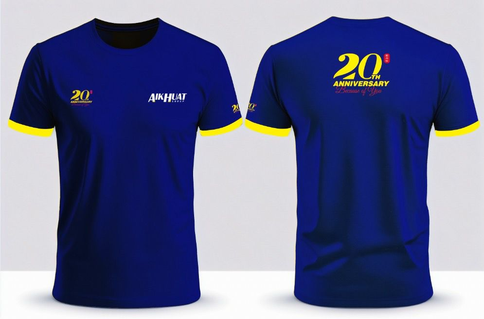 Blue anniversary T-shirt design concept